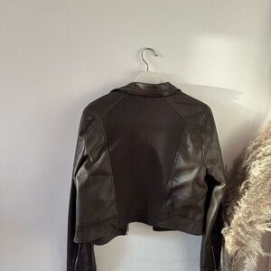 Anthropologie Vegan Leather Cropped Jacket
